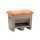 Streugutbehälter Plus 3 200 Liter mit Entnahmeöffnung mit Staplertasche Behälter grau/orange