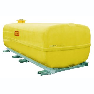 GFK-Fass (kofferförmig) 13500 Liter Lager- und Transportfass mit Schwallwände 420 mm Dom