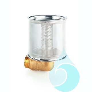 Festmontierter Ansaug-Fein-Filter (FAFF) zum direkten Anschluss an 1 1/4"-Pumpen-Saugstützen