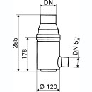 GRS 76 VA ohne Filtereinsatz f. Fallrohre Kunststoff DN 70, Außendurchmesser 75 mm , Auslaufstutzen DN 50